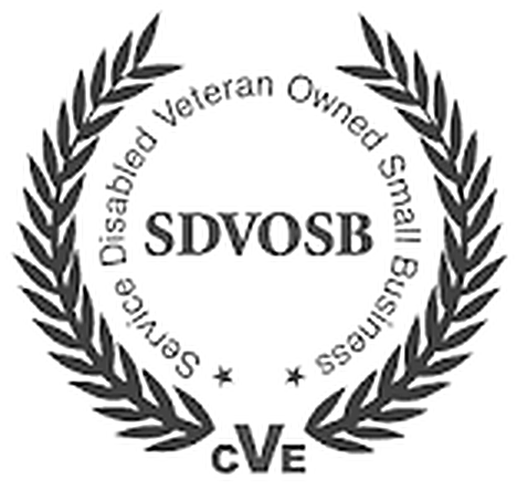 Service-Disabled Veteran-Owned Small Business (SDVOSB) laurel seal of the U.S. Small Business Administration Veteran Small Business Certification (VetCert) program.