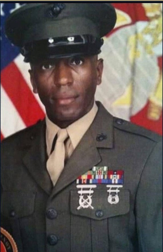 Official portrait of SgtMaj James E. Banks, USMC (Retired), founder and CEO of RISC, in Marine Corps dress uniform.